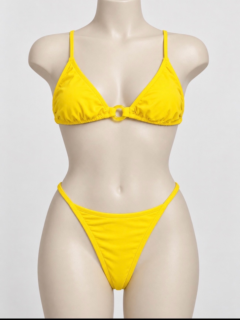 wild fable Bright Yellow Triangle Ring Bikini